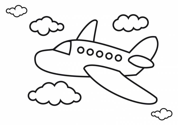 Простой рисунок для детей самолет