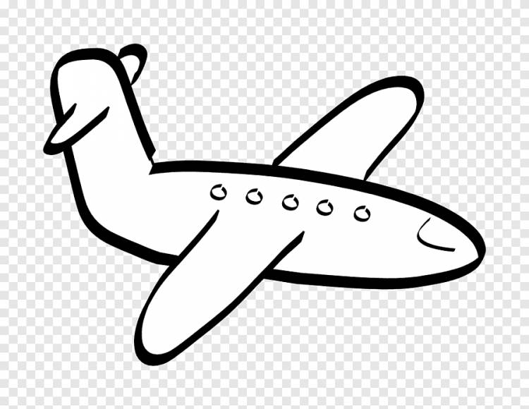Самолет Черно-белый рисунок, Кролик Лайн Арт, белый, монохромный png