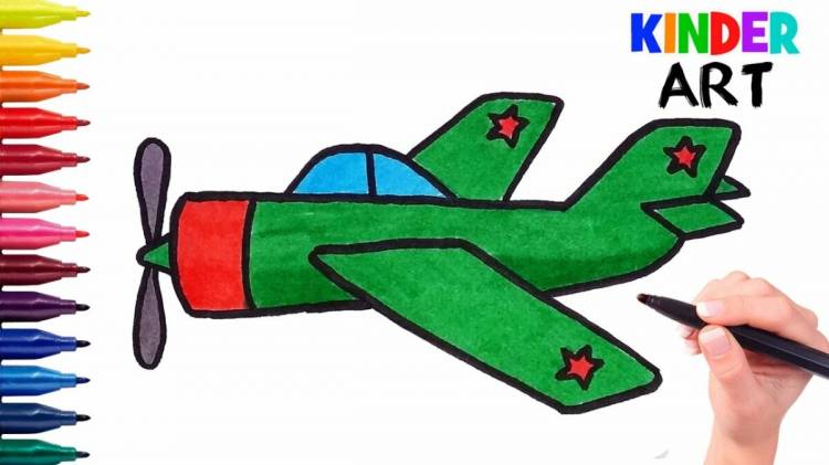 как нарисовать военный самолет