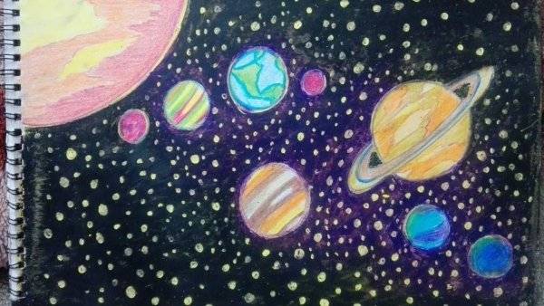 Картинки для срисовки космическое небо 