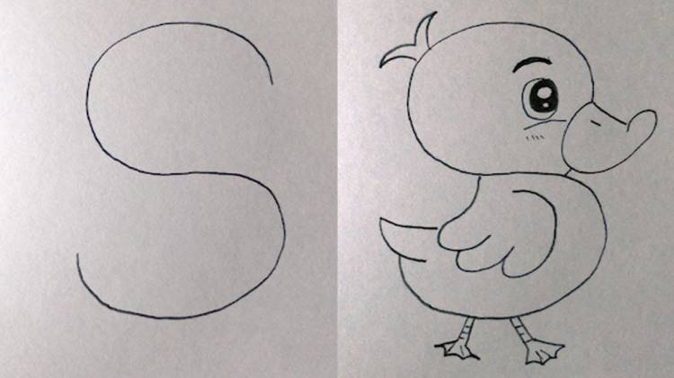 S=DUCK! How to Turn Letter S into a DUCK