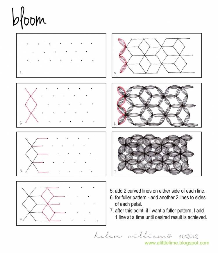 Зентангл узоры для начинающих пошагово