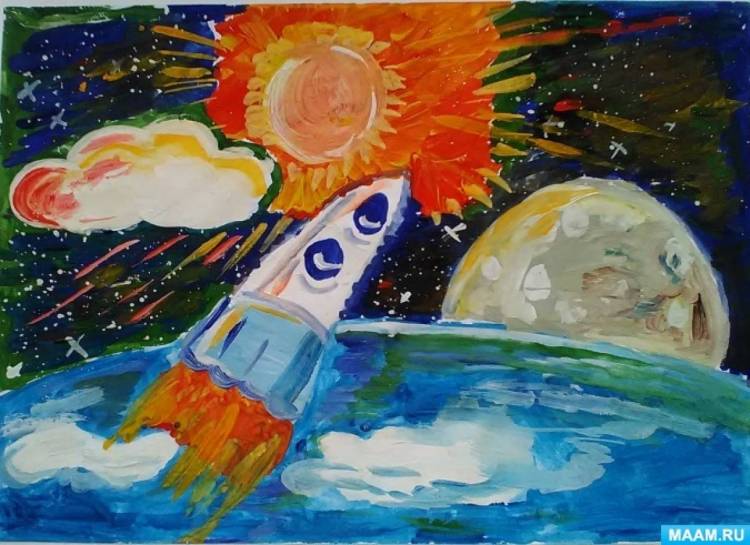 Конкурс рисунков «День космонавтики»