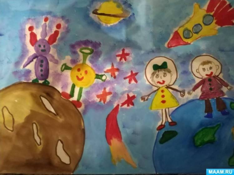 Рисунки детей старшей группы «Космические просторы» 