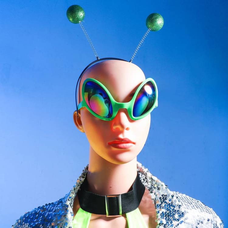 Забавные очки инопланетянина, аксессуары для косплея взрослых и детей, радужные линзы, очки инопланетянина, Марсианская повязка на голову