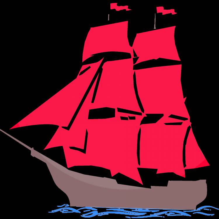 Красный корабль рисунок