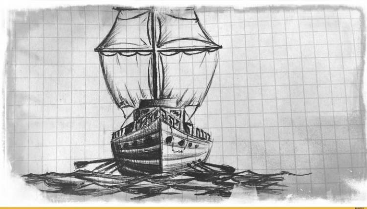 Как нарисовать корабль карандашом