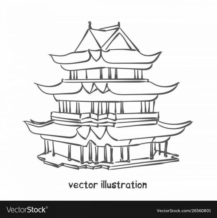 Японская пагода поэтапное рисование (много фото)