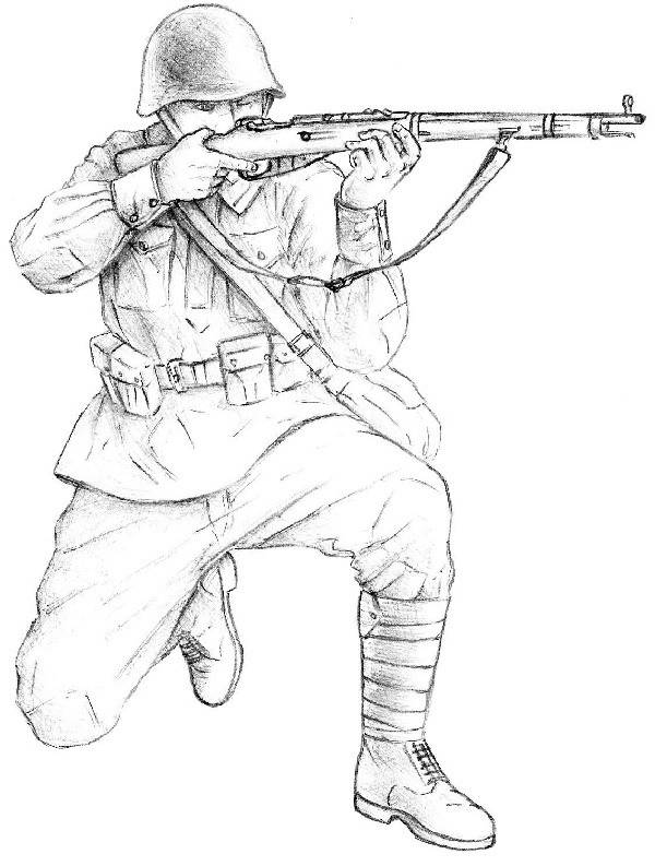 Рисунки военных для срисовки 