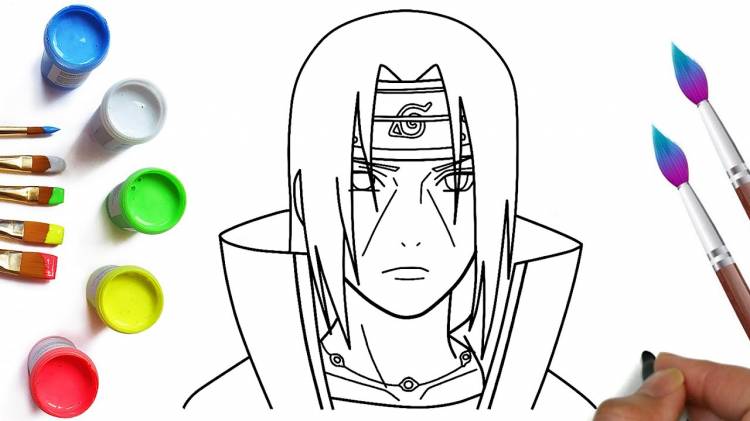 How to draw Itachi Uchiha from the anime Naruto, draw easily and in stages Itachi anime drawings