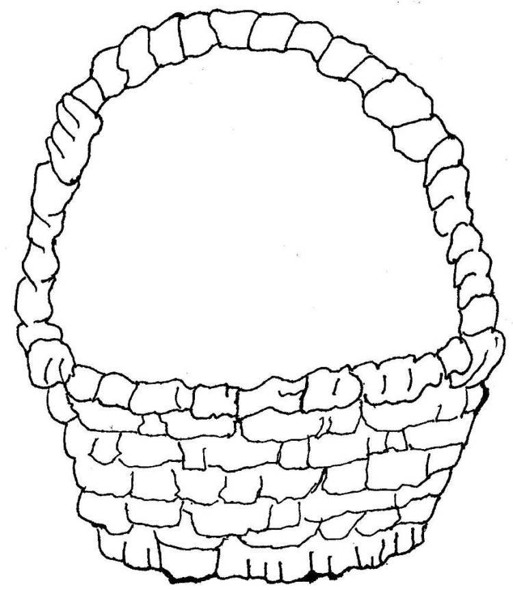 Корзинка черно белый рисунок