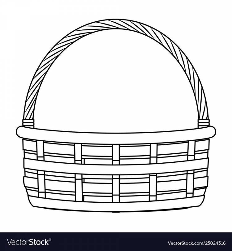 Корзина раскраска для детей пустая