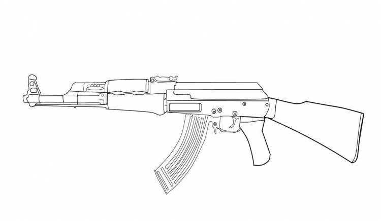 Автомат калашникова рисунок карандашом