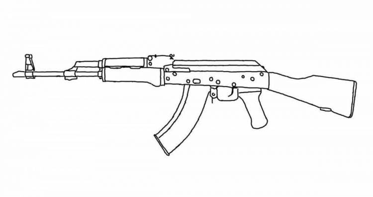 Раскраски Автомат калашникова 