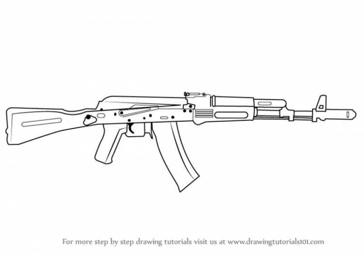 Раскраски Автомат калашникова 
