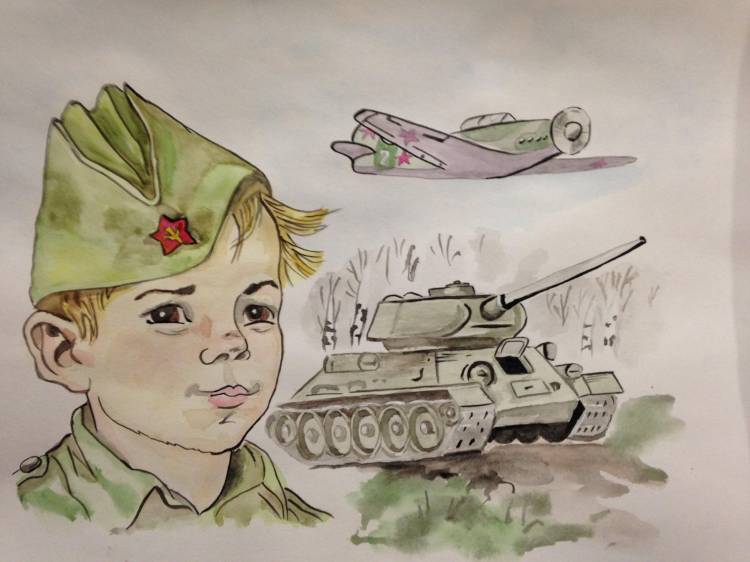 Рисунок на тему дети герои войны