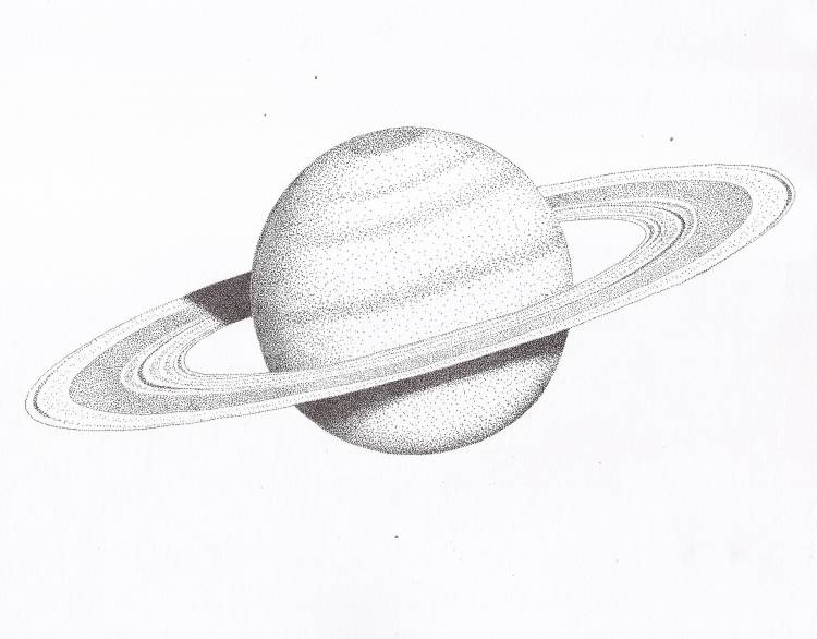 Сатурн Планета рисунок карандашом цветной