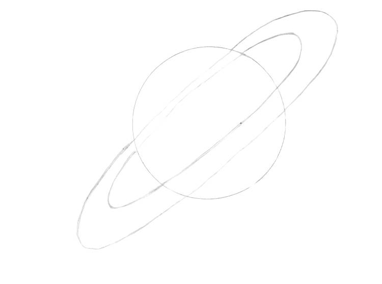 Рисунок сатурна карандашом