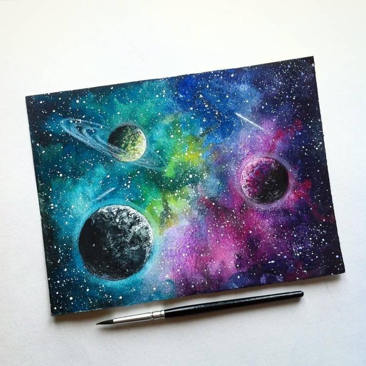 Космос карандашом для срисовки