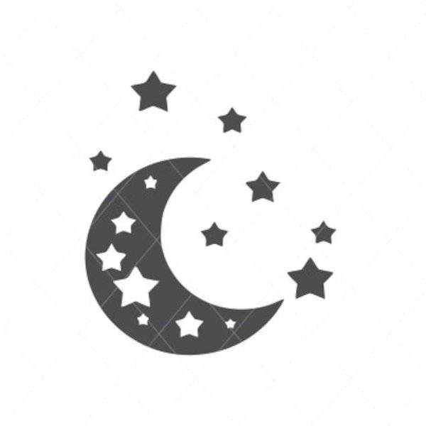 Картинки рисунок звезды и луна 