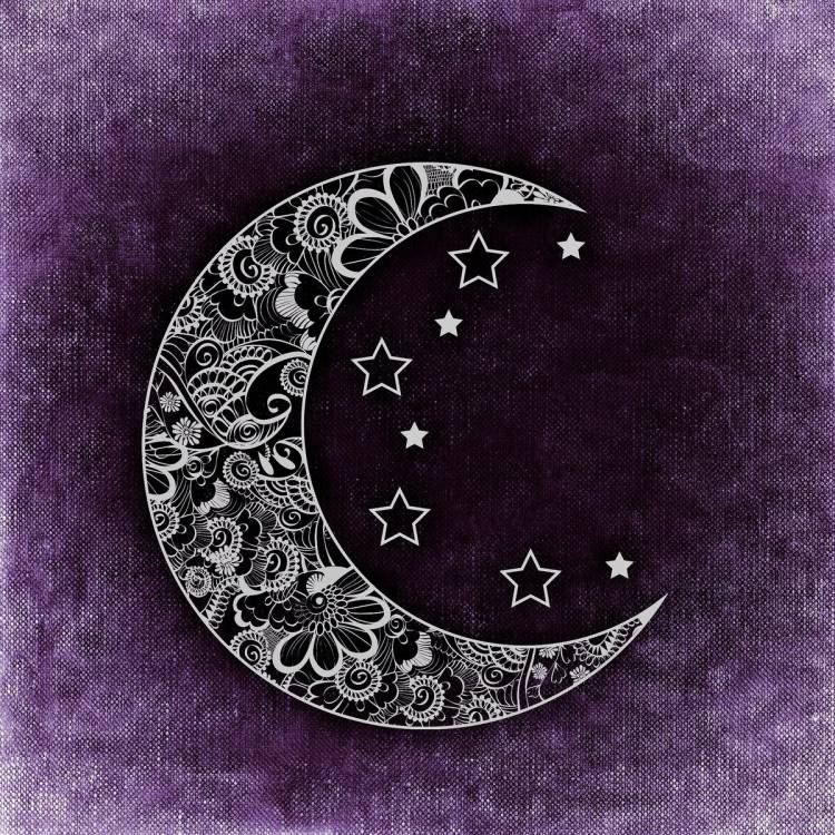 Рисунок луна и звезды