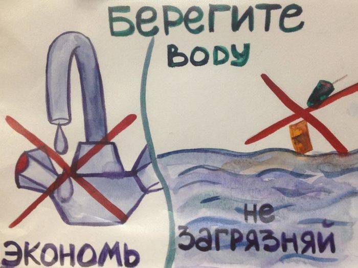 Плакат берегите воду на урок по окружающему миру для