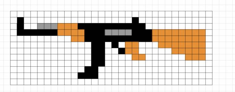 Рисунки оружия по клеточкам в тетради, как нарисовать оружие из CS GO, Майнкрафт и других игр