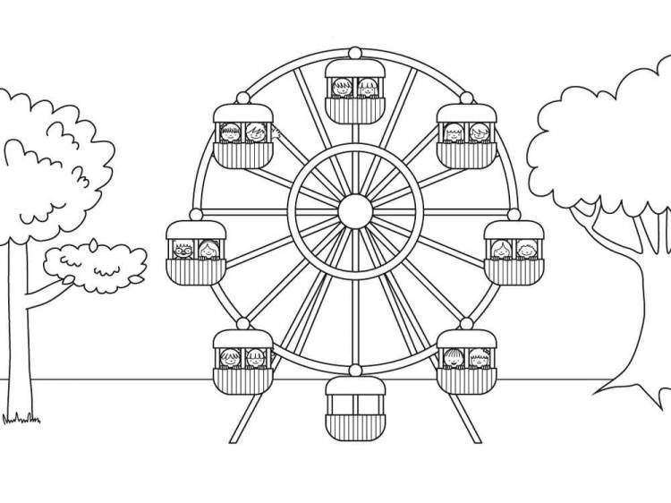 Картинки парк аттракционов нарисованные 