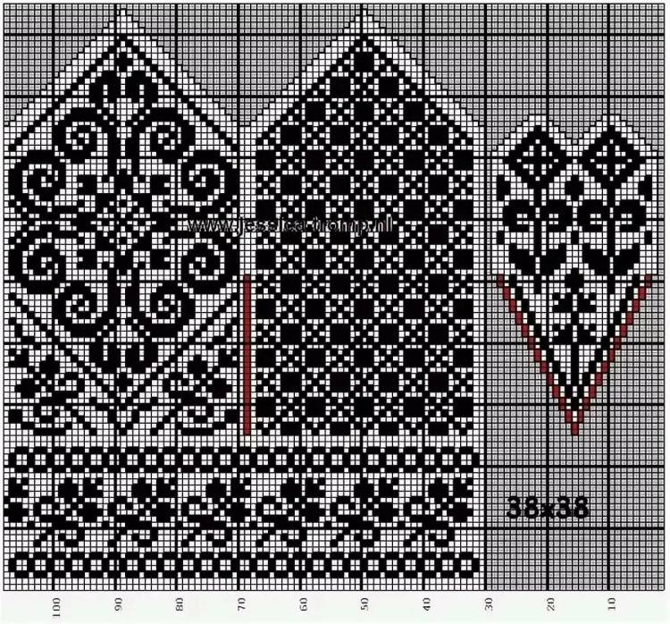 Жаккардовый узор для варежек спицами схемы