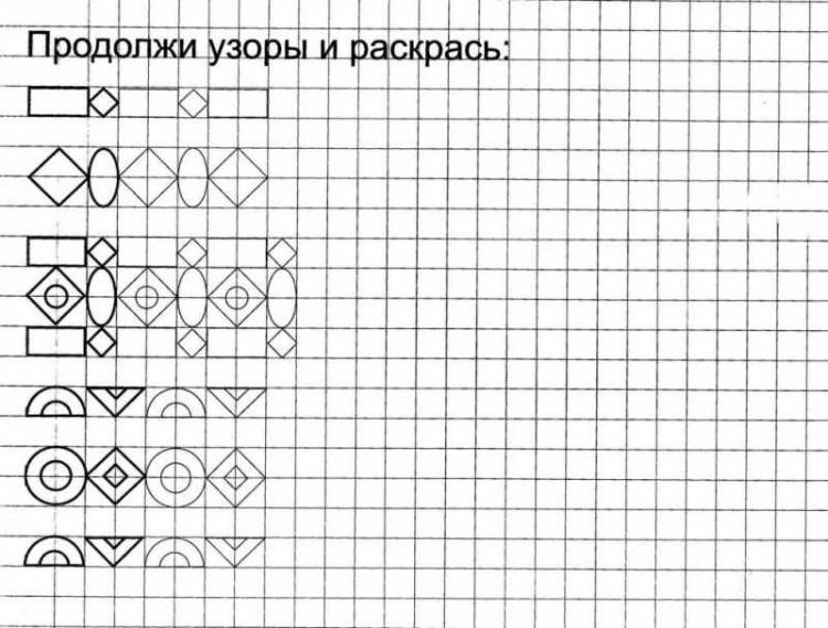 Графические рисунки по клеточкам