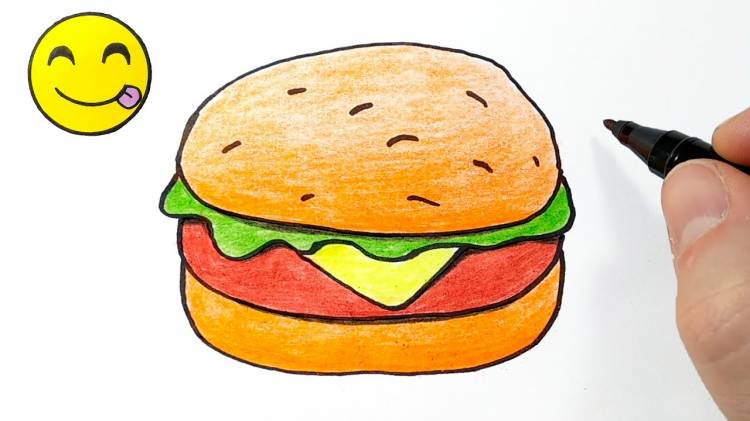 How to draw a HAMBURGER, Just draw