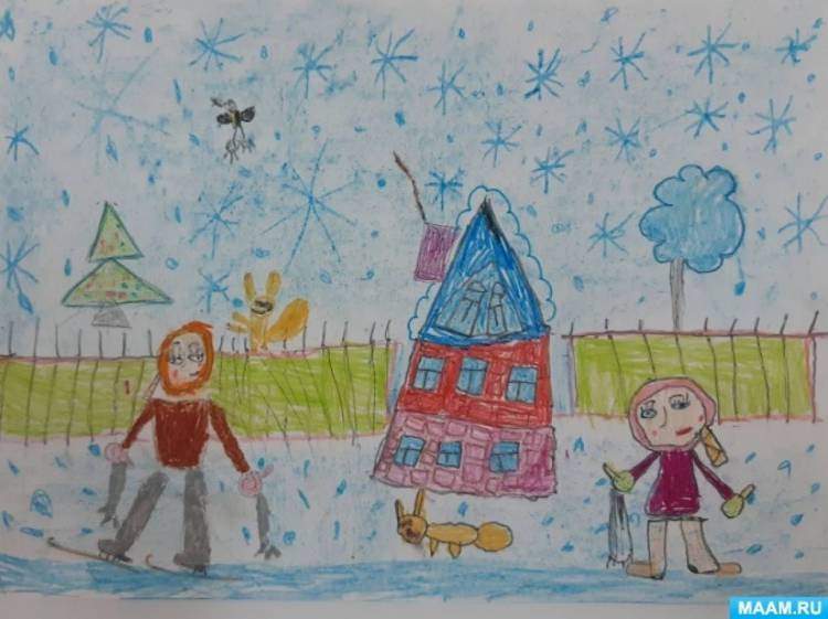 Рисунки детей старшего дошкольного возраста «Народные праздники зимы»