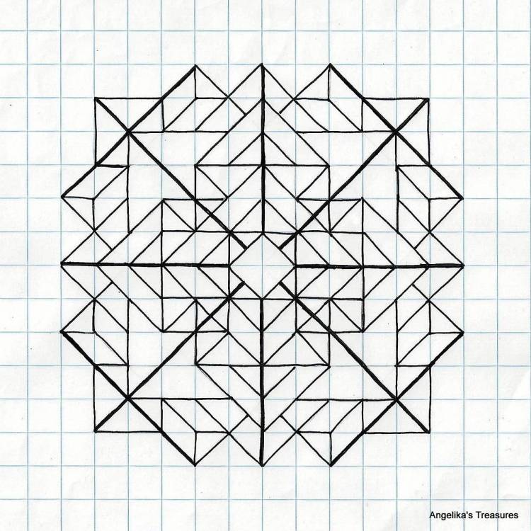 Геометрические рисунки по клеточкам сложные