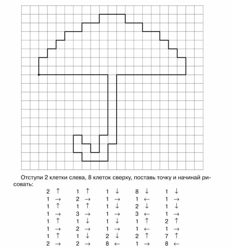 Геометрические рисунки по клеточкам