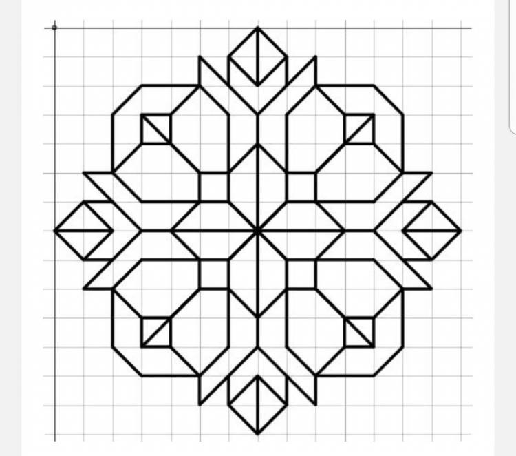 Геометрические рисунки по клеточкам сложные 