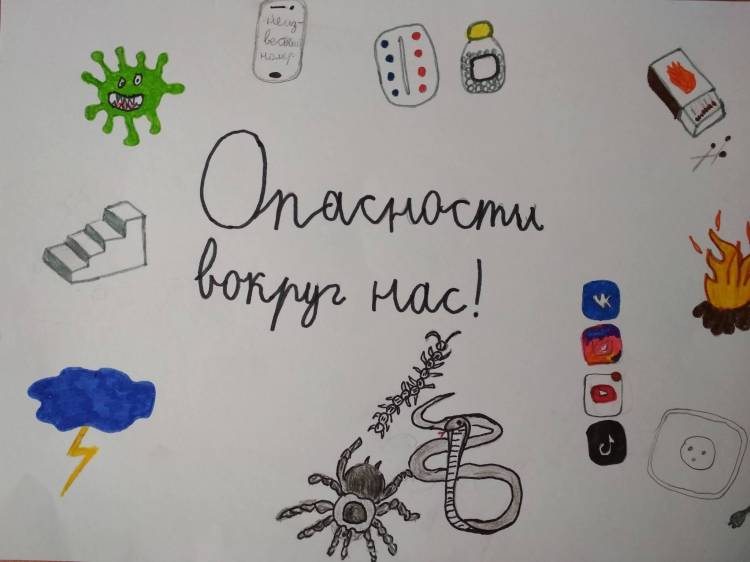 Рисунок опасности вокруг нас