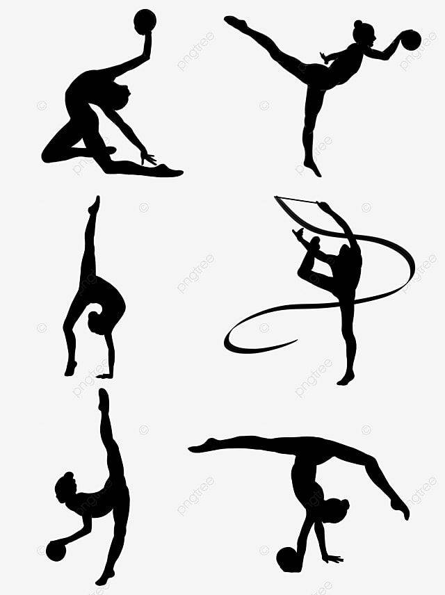 Vecteur De Silhouette De Gymnastique PNG , Clipart De Gymnastique, Première Rangée, Mouvement Parallèle Fichier PNG et PSD pour le téléchargement libre