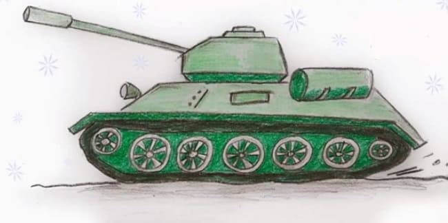 Как легко нарисовать танк карандашом