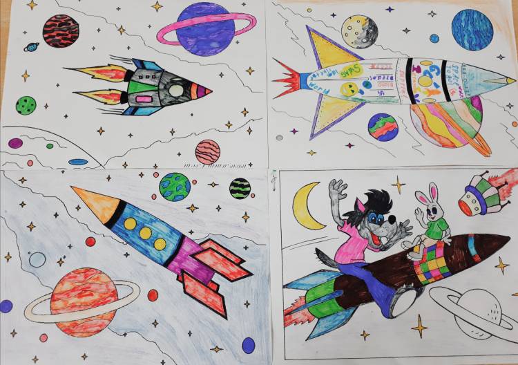 Выставка рисунков ко Дню космонавтики Космические фантазии