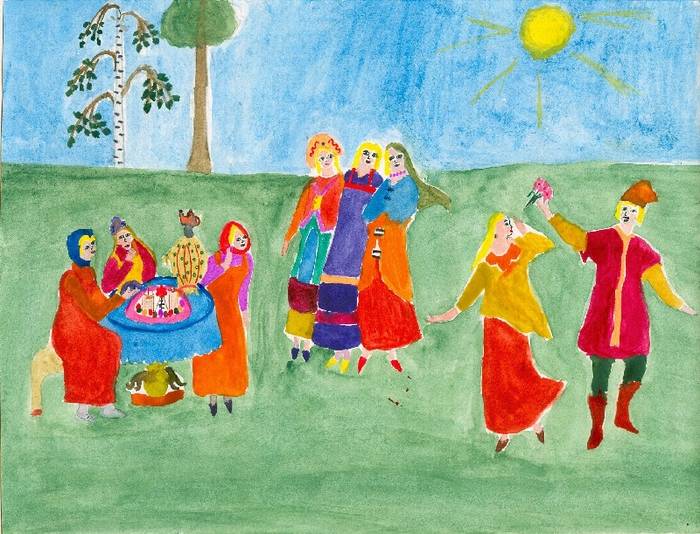 Народные праздники в рисунках детей