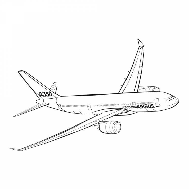 Раскраска Самолет Airbus A