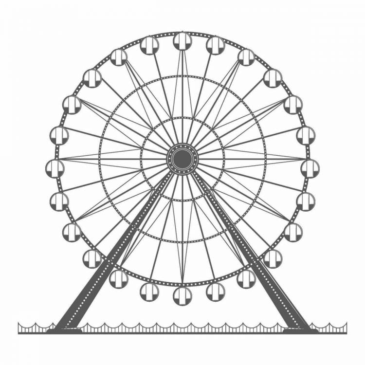 Колесо обозрения рисунок карандашом