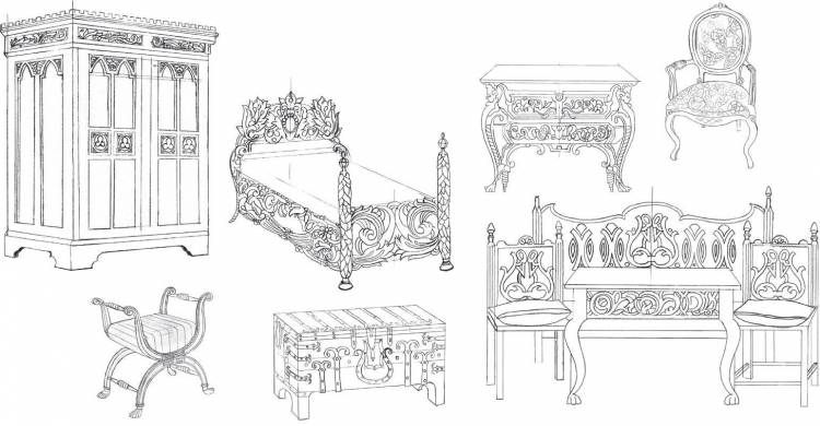 Мебель в стиле барокко рисунок карандашом