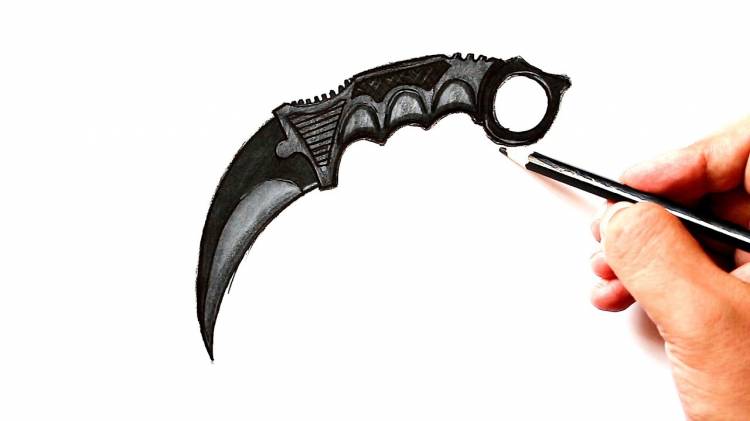 How to draw a Karambit Knife