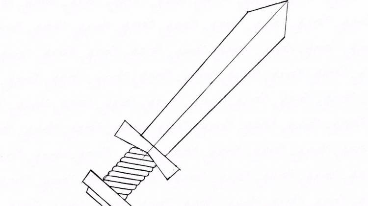 Как нарисовать карандашом меч воина