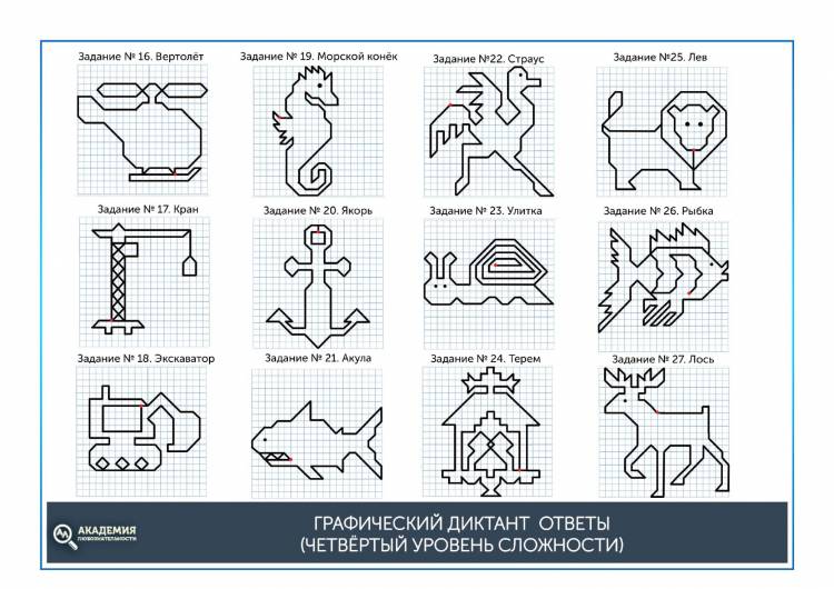 Графический диктант по клеточкам для старших дошкольников