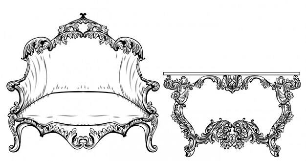 Старинная мебель в стиле барокко рококо