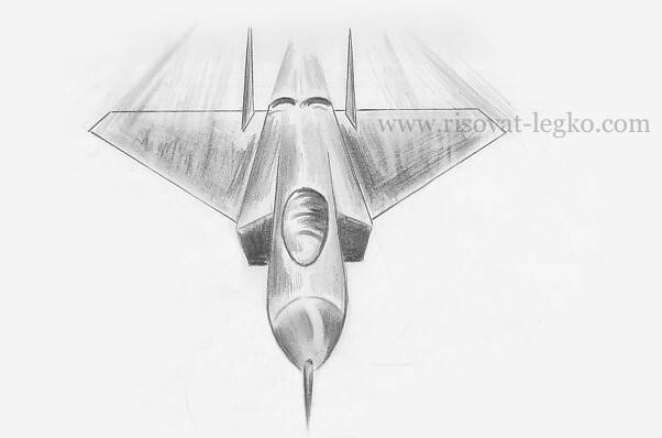 Как нарисовать самолет военный карандашом