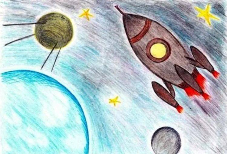 Рисунки ко дню космонавтики для детей