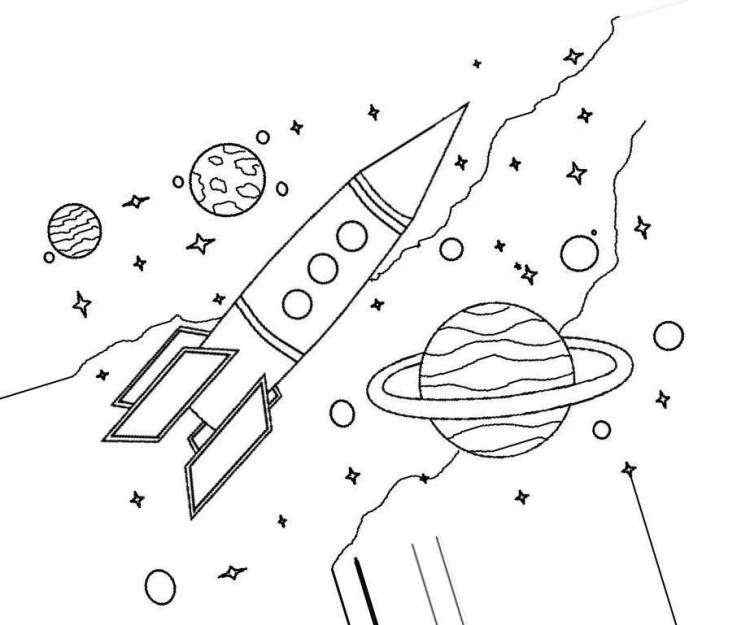 Рисунки для срисовки на день космонавтики